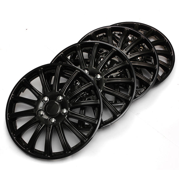Plastic Universal Set of 14inch Black Car Sports Wheel Trims Cover Hub Caps
