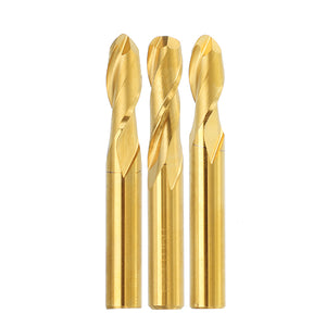 Drillpro 6mm Shank 2 Flutes Ball Nose End Mill Cutter 15/17/22mm Titanium Coated CNC Cutting Tool