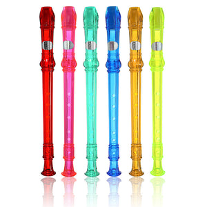 Swan 6 Holes Transparent Plastic Clarinet Flute With Cleaning Rod for Kids Student