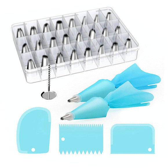 33 Pcs Baking Supplies Kit DIY Cake Cupcake Decorating Icing tips Sets Tools Kit