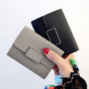 Women Trifolding Small PU Leather Wallet Card Holder Purse
