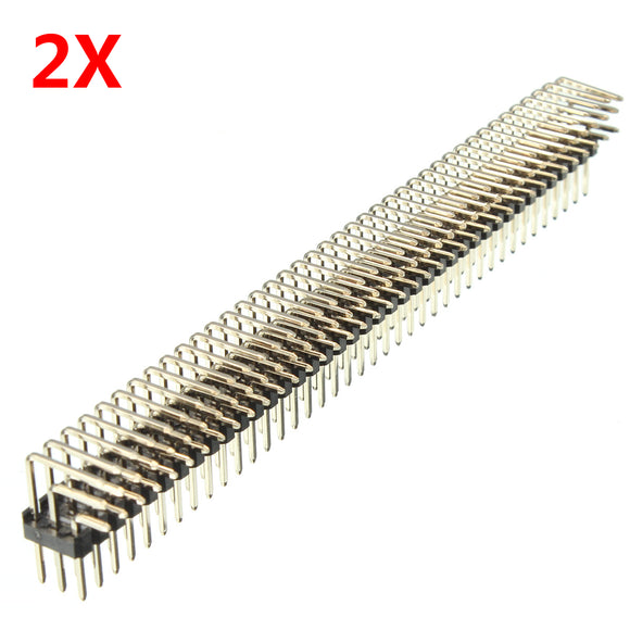 2Pcs 2.54mm 3x40P Male Pins Three Row Right Angle Pin Header