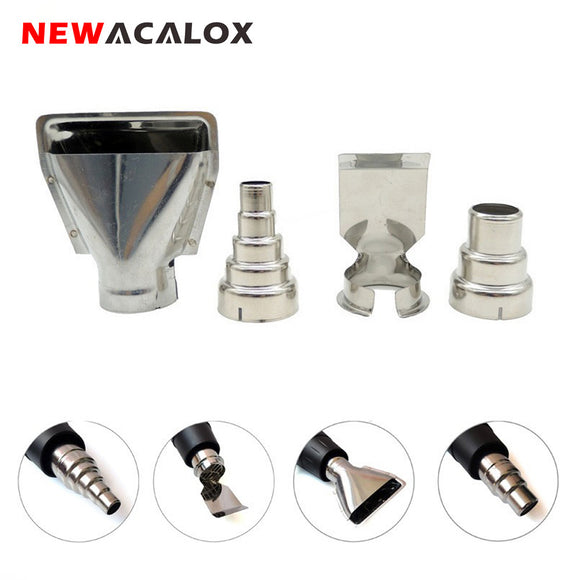 NEWACALOX 4PCS Heat Nozzles DIY Shrink Wrap Kit Hot Air Heater Accessories Stainless Steel Tools
