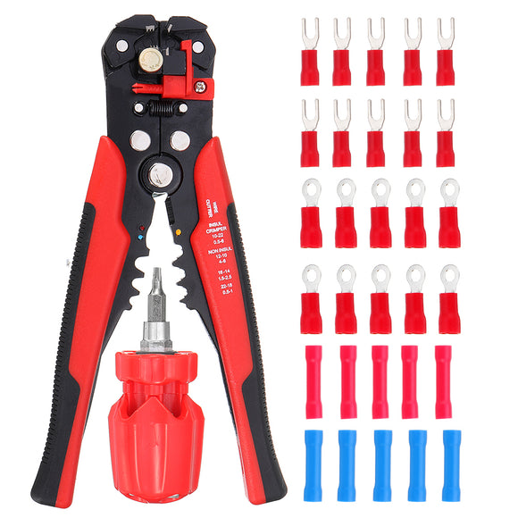 Multifunctional Stripping Tool Automatic Adjusting Wire Stripper Crimping Plier Terminal 0.2-6.0mm 24-10AWG