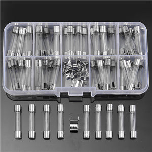 60Pcs 6x30mm Quick Blow Glass Tube Fuse Assorted Kits 0.2 - 5A