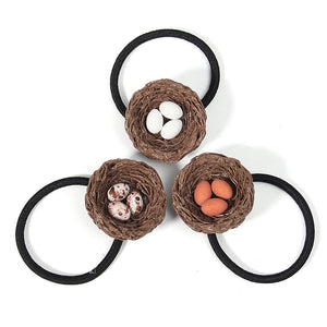 Cute Hen House White Orange Brown Egg Hairpin Hair Ring Hoop Gift