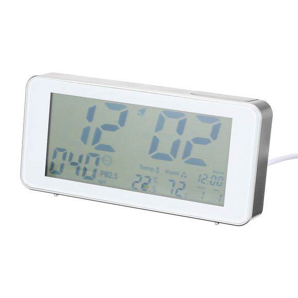 Air Quality Monitor for PM2.5 Professional AQI Sensor Air Humidity Detector Real Time Display with clock