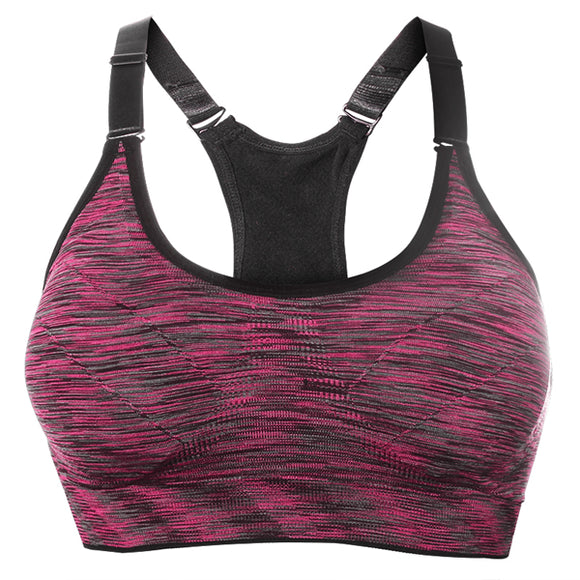 Women Space Dyeing Wireless Bra Shakeproof Stretch Push Up Bras Top Seamless Padded Vest
