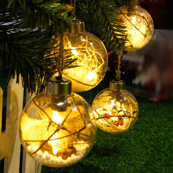 Christmas LED Lights Christmas Tree Bulb Ball Light Hang Ornament Home Festival Decor