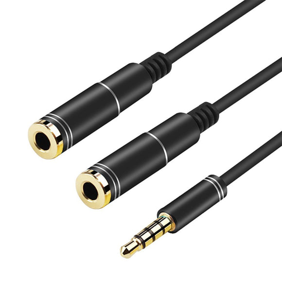 3.5mm Male to 2 Femal Audio Stereo Splitter Cable Headphone Cable for Music Sharing