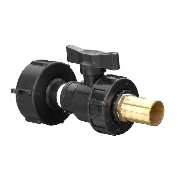 S60x6 3/4'' IBC Tank Drain Adapter Pagoda Outlet Tap Water Connector Replacement PP Ball Valve Fitting Parts for Home Garden