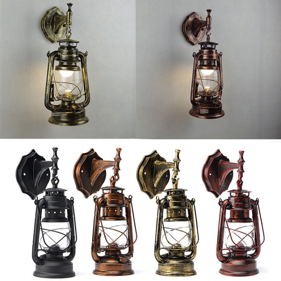 Retro Antique Vintage Exterior Lantern Wall Lamp Bar Cafe Sconce Lighting Fixture