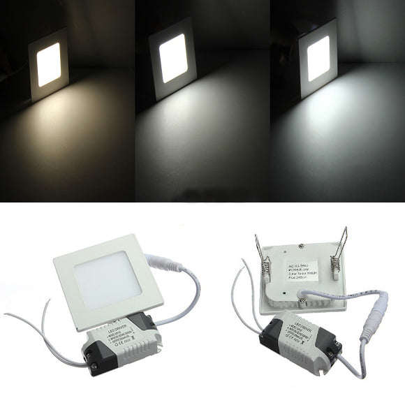3W Square Ceiling Panel White/Warm White LED Lighting AC 85-265V