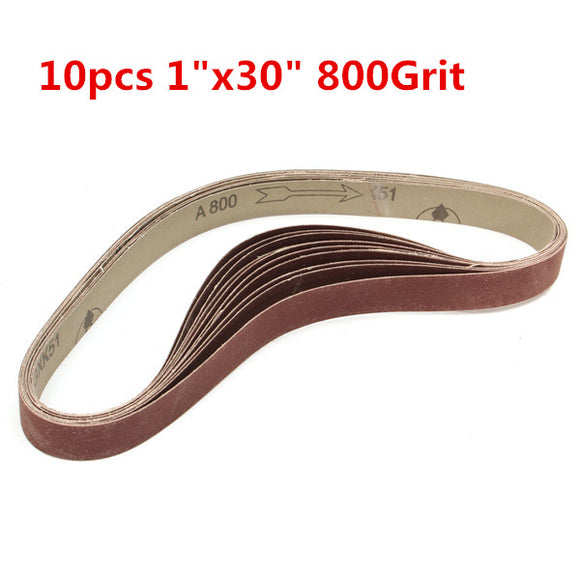 10pcs 760x25mm 800 Grit Alumina Sanding Belts Self Sharpening Oxide Abrasive Strips