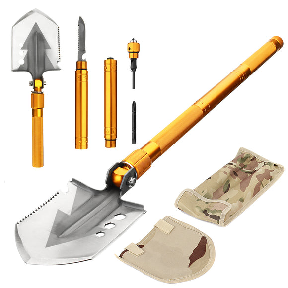 Military Folding Shovel Screwdriver Whistle Bottle Opener Multifunctional Survival Outdoor Camping Emergency Tools