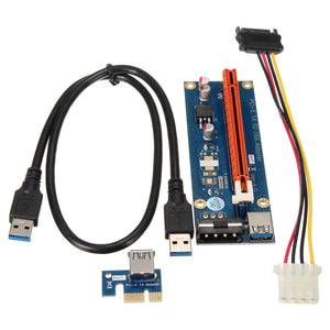 0.6m USB 3.0 PCI-E Express 1x to 16x Extender Riser Board Card Adapter Mining Bitcoin