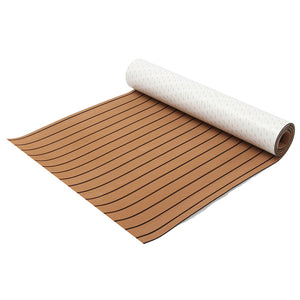 240cm x 90cm x 6mm EVA Foam Faux Teak Sheet Brown with Black Lines Boat Yacht Synthetic Teak