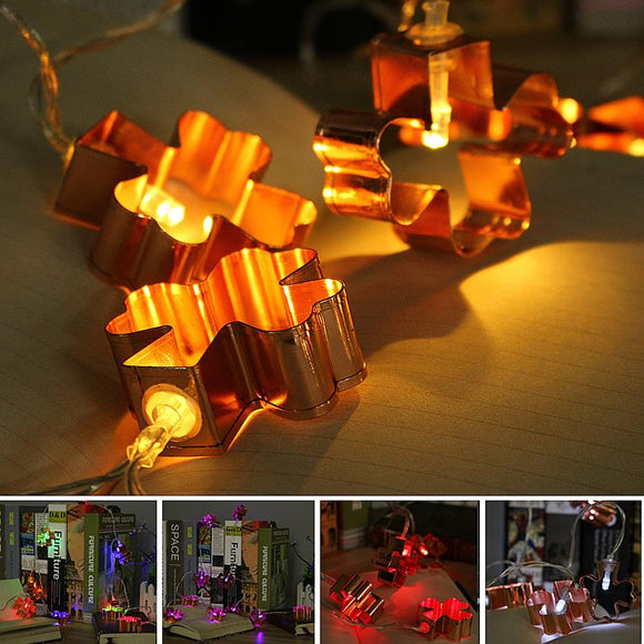 Battery Powered 1.8M LED Iron Flower Fairy String Light Holiday Wedding Party Decor