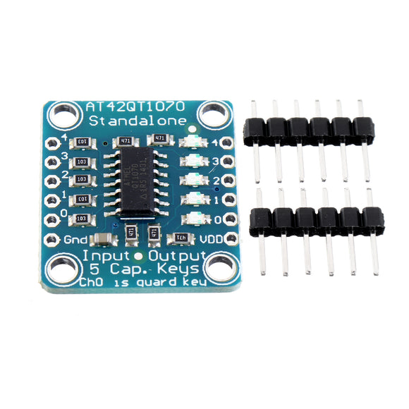 AT42QT1070 5-Pad 5 Key Capacitive Touch Screen Sensor Module Board DC 1.8 to 5.5V Power For Standalone Mode