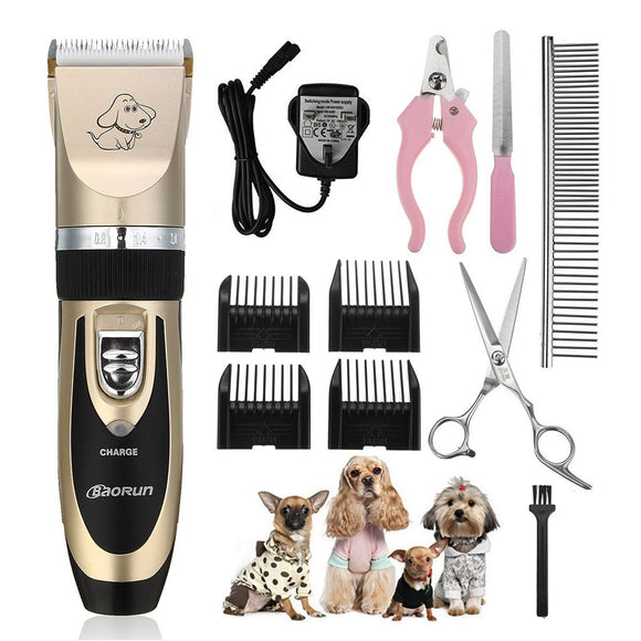 5 Speed Portable Pet Hair Shaver Clipper Low Noise Cordless Electric Dog Cat Grooming Trimming Kit