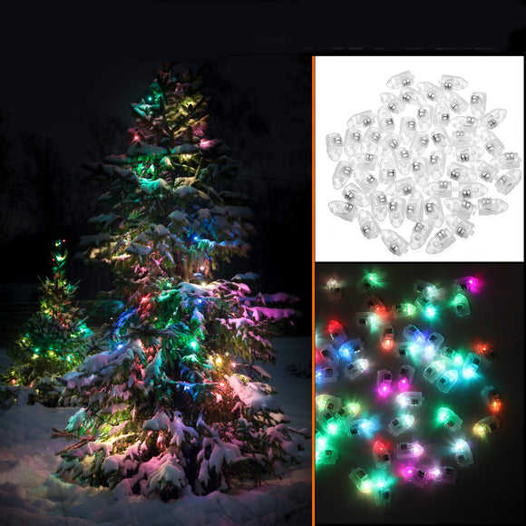 50PCS Mini White Coloful LED Ball Holiday Light for Wedding Party Birthday Festival Home Decoration