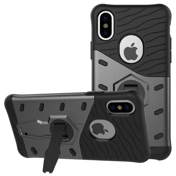 Armor Hybrid Color Rotating Kickstand Case For iPhone X
