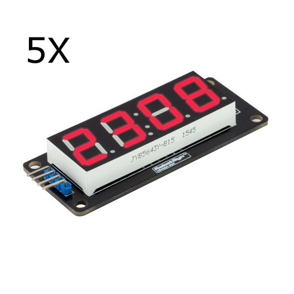 5Pcs RobotDyn Red LED Display Tube 4-Digit 7-segments Module For Arduino DIY