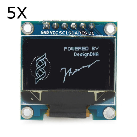 5Pcs 0.96 Inch White SPI OLED Display Module 12864 LED For Arduino