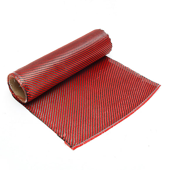 1m 3K 200g Red Carbon Fiber Hybrid Fabric Cloth Twill Weave Cloth High Strength for Building Bridge Construction Repair