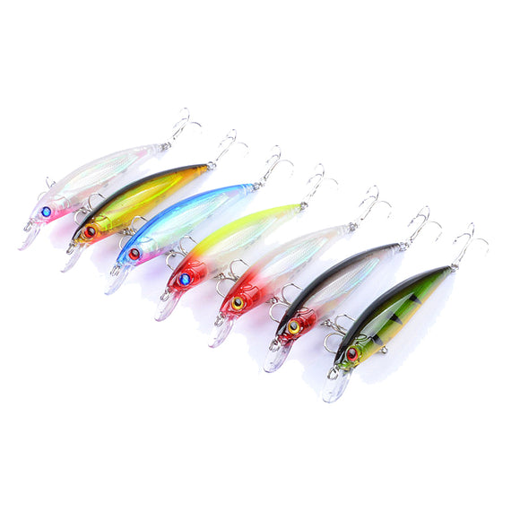 ZANLURE 7pcs/set 11cm 13.4g Fishing Lure 0.6-1.8m Depth Minnow Floating Bait Wobblers Lure