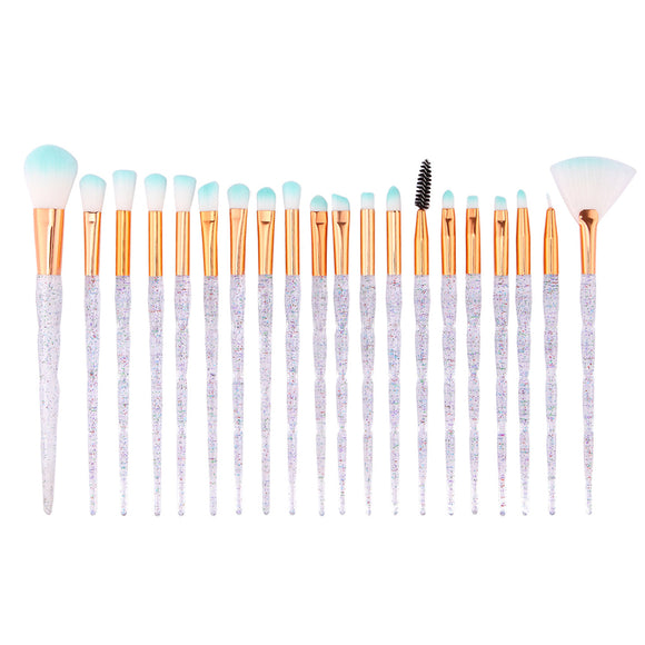 20Pcs Transparency Color Gradient Makeup Brushes Set Soft Hair Makeup Tool
