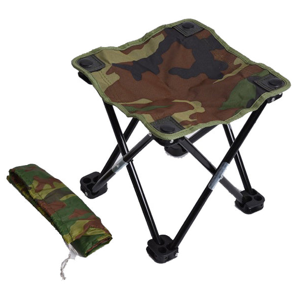 Camouflage Contraction Folding Stool Recreational Fishing Chair Portable Stool Fishing Gear