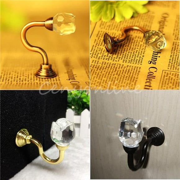 1 pcs Crystal Glass Wall Clothes Towl Tie Back Hook Curtain Tassel Hanger
