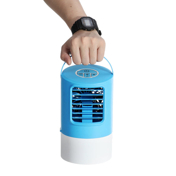 18W 3 Speeds 7 Colors Light Humidifying Timing Mini Portable Air Cooler Fan