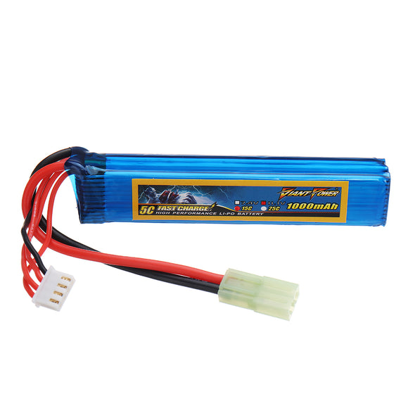Giant Power 11.1V 1000mAh 3S 15C LiPo Battery AIRSOFT Pack Mini-Tamiya Plug