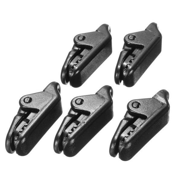 5Pcs Tent Windproof Securing Clip Hook Buckle Alligator Clip Black