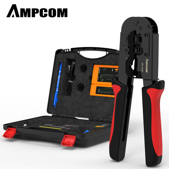 AMPCOM Network Pliers Kit Crystal Head Tester Stripper Kit Press Pliers Kit