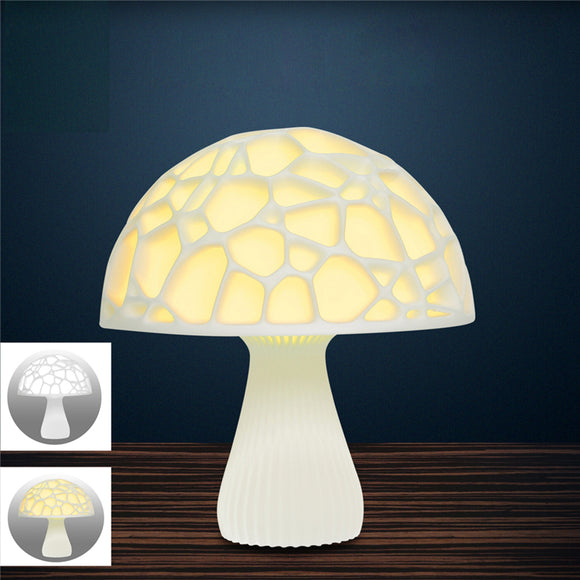 24cm 3D Mushroom Night Light Touch Control 2 Colors USB Rechargeable Table Lamp for Home Decoration