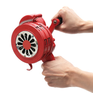 Handheld Loud Hand Crank Manual Operated Air Raid Alarm Portable Siren Red