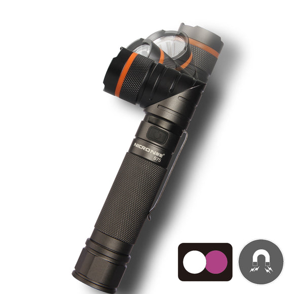 Nicron B75 XP-G2 S2 300LM Magnetic Tail 90 Adjustable Head USB LED Flashlight & Fluorescence Detection Pen