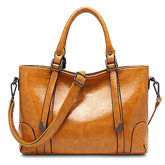 Women Pu Leather Handbag Casual Large Capacity Crossbody Bag