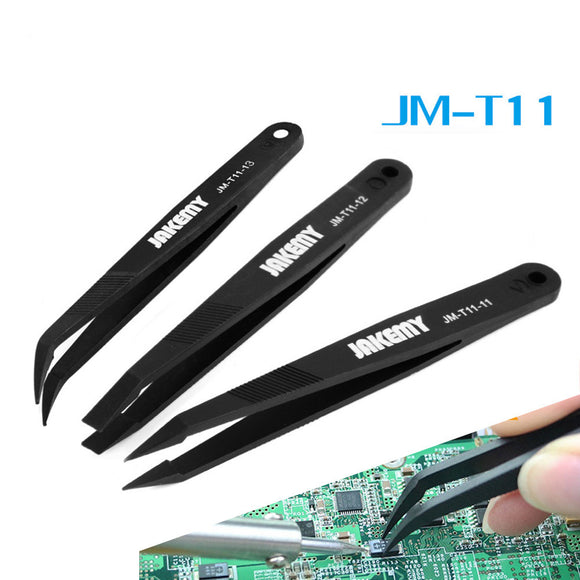 Jakemy JM-T11 3pcs Anti-static Tweezer Set Triad Fix Repair Tool Kit for iPhone Smartphone