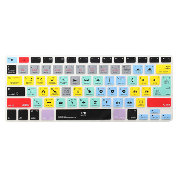 Multicolor Premiere Pro CC Shortcuts Keyboard Skin Cover for Macbook Air 11.6/13.3''