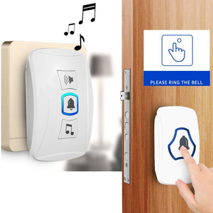 Wireless Door Bell Cordless Plug In Doorbell LED Flash 32 Chimes 150M Range Home
