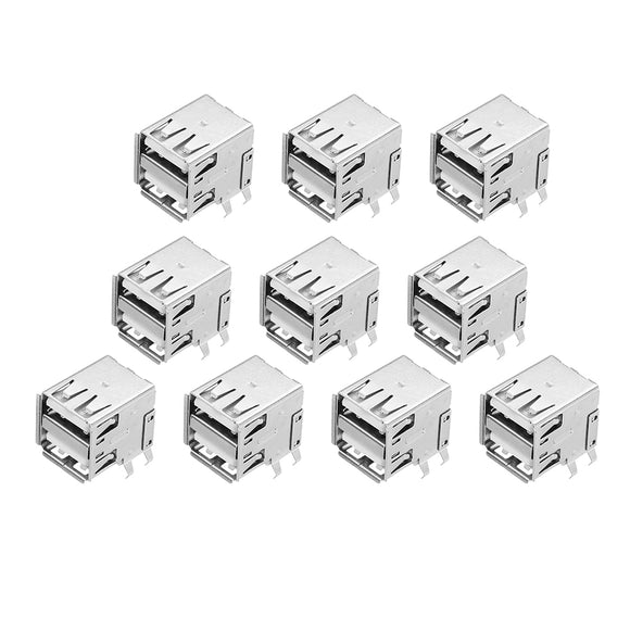 10pcs AF90 Degree Type A female Socket Connector Double USB Charging Socket USB Socket Interface