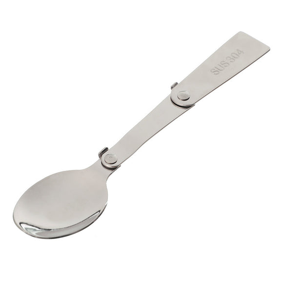 IPRee 1Pcs Folding Spoon 304 Stainless Steel Soup Ladle Outdoor Camping Picnic Tableware