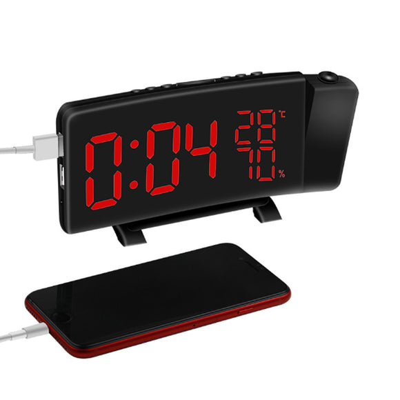 Projection Clock Three-Color Projection Radio Clock LED Temperature And Humidity Clock
