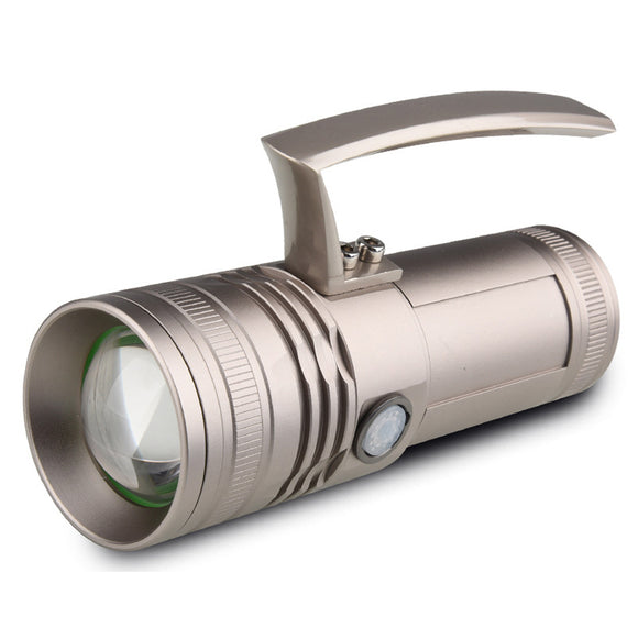 XANES ER698 4x50W LEDs 4 Colors Light Zoomable Charging Indicator UV Flashlight Fishing Lamp