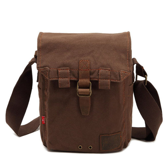 AUGUR Vertical Men Canvas Shoulder Cross Body Bag Casual Messenger Bag