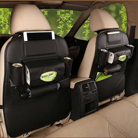 Car Bag Seat Back Organizer Multi-function &Pocket Storage Bag Holder Leather